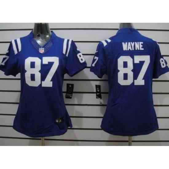 Women Nike Indianapolis Colts 87 Reggie Wayne Blue LIMITED NFL Jerseys
